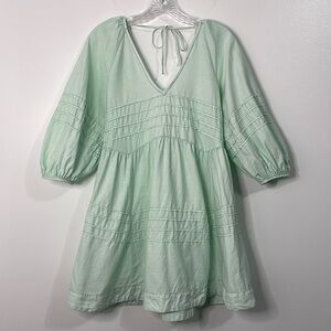 Free People Sweet Surrender Cotton Mini Dress Sea Glass Size XS